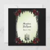 フランス地区ビクトリアン/ゴシックテーマのウェディング招待状 招待状 (裏面)