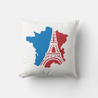 フランス地図とエッフェル塔のスローピロー クッション