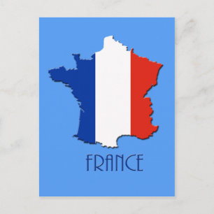 フランス地図のポストカード ポストカード