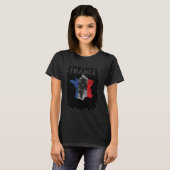 フランス地図フラグ Tシャツ (正面フル)