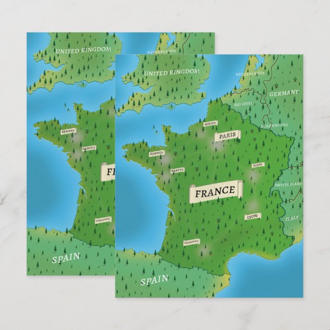 フランス地図 (正面/裏面)