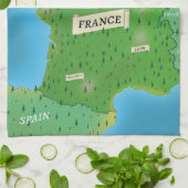 フランス地図 キッチンタオル (折り畳み)