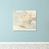 フランス地図 キャンバスプリント (インサイチュ (ウッドフロア))