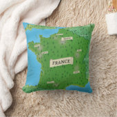 フランス地図 クッション (ブランケット)