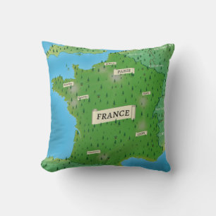 フランス地図 クッション