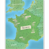 フランス地図 シール (正面)