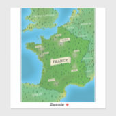 フランス地図 シール (シート)