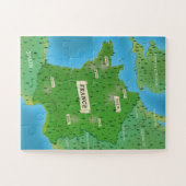 フランス地図 ジグソーパズル (横)