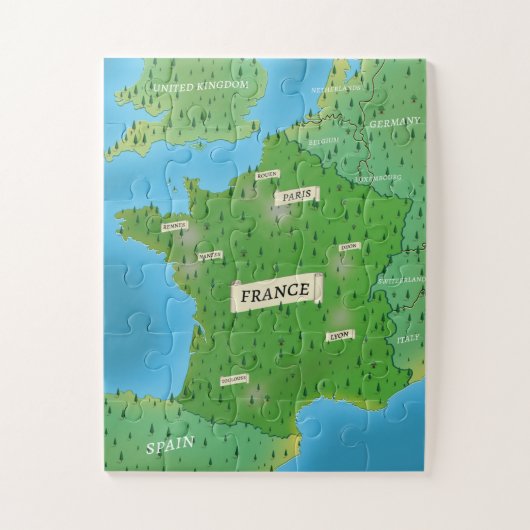 フランス地図 ジグソーパズル (縦)