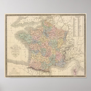 フランス地図 ポスター