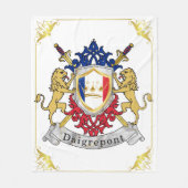 フランス大礼門上衣紋氏カスタム姓 フリースブランケット (正面)