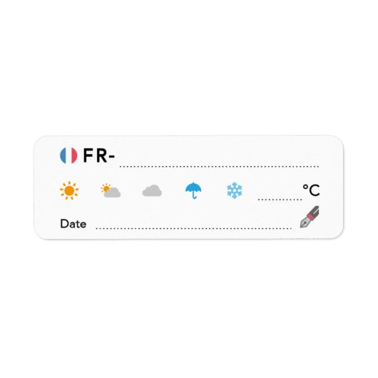 フランス天気予報ID FR事後交配ラベル ラベル (正面)