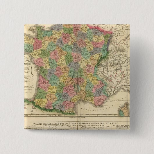 フランス年表地図 缶バッジ (正面)