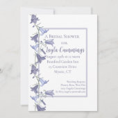 フランス庭園のブルーベル花 ブライダルシャワー 招待状 (正面)