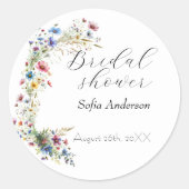 フランス庭園パーティーの花の招待状 ラウンドシール (正面)