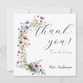 フランス庭園パーティーの花 サンキューカード (正面)