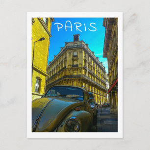 フランス建築フランスの通りオールドカーパリ ポストカード