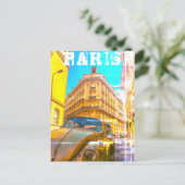 フランス建築フランスの通りオールドカーパリ ポストカード (スタンド正面)