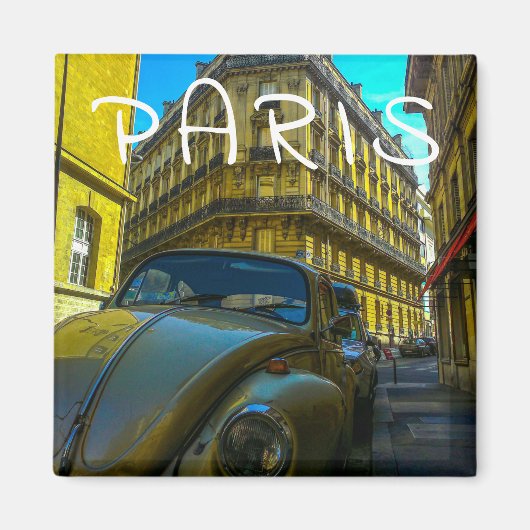 フランス建築フランスの通りオールドカーパリ マグネット (正面)