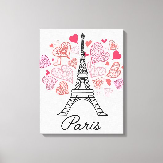 フランス愛パリ キャンバスプリント (正面)