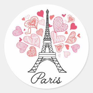 フランス愛パリ ラウンドシール