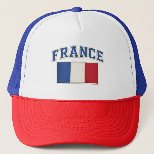 フランス愛国フラグ刺繍ハット キャップ (正面)