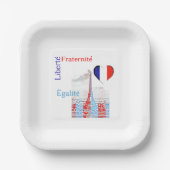 フランス愛国 ペーパープレート (正面)