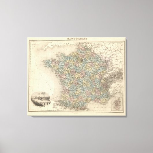 フランス政治 キャンバスプリント (正面)
