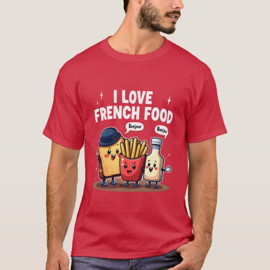フランス料理が好きな人へのギフト Tシャツ (正面)