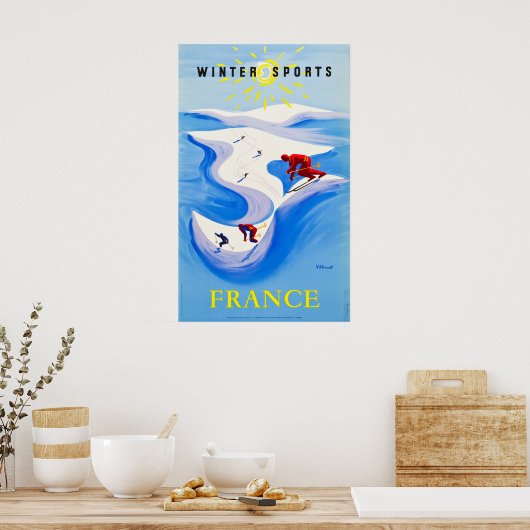 フランス旅行ポスター…冬のスポーツ ポスター (キッチン)