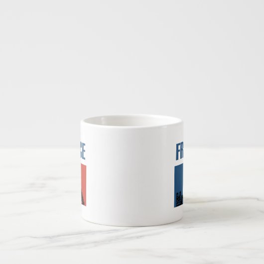 フランス旅行 – パリシティスカイラインフランスの国旗 エスプレッソカップ (正面)