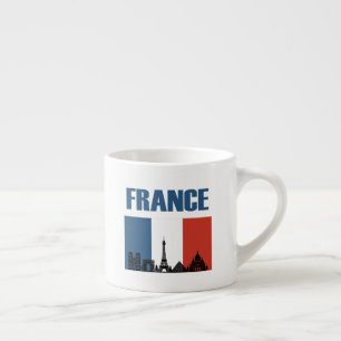 フランス旅行 – パリシティスカイラインフランスの国旗 エスプレッソカップ