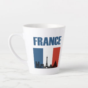 フランス旅行 – パリシティスカイラインフランスの国旗 カフェラテマグ