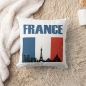 フランス旅行 – パリシティスカイラインフランスの国旗 クッション (ブランケット)