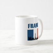 フランス旅行 – パリシティスカイラインフランスの国旗 コーヒーマグカップ (正面右)