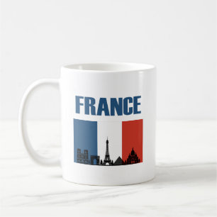 フランス旅行 – パリシティスカイラインフランスの国旗 コーヒーマグカップ
