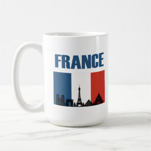 フランス旅行 – パリシティスカイラインフランスの国旗 コーヒーマグカップ