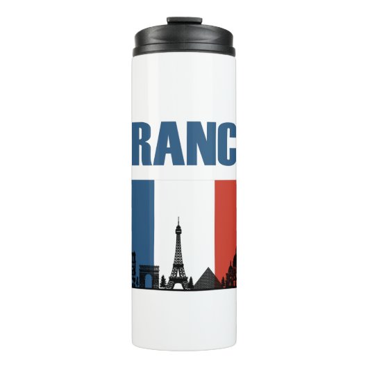 フランス旅行 – パリシティスカイラインフランスの国旗 タンブラー (正面)