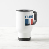 フランス旅行 – パリシティスカイラインフランスの国旗 トラベルマグ (正面右)