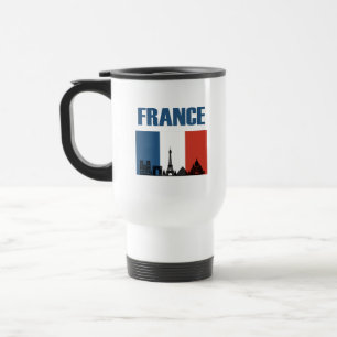 フランス旅行 – パリシティスカイラインフランスの国旗 トラベルマグ