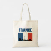 フランス旅行 – パリシティスカイラインフランスの国旗 トートバッグ (裏面)