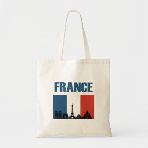フランス旅行 – パリシティスカイラインフランスの国旗 トートバッグ
