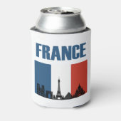 フランス旅行 – パリシティスカイラインフランスの国旗 缶クーラー (缶裏面)