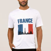 フランス旅行 – パリシティスカイラインフランスの国旗 Tシャツ (正面)