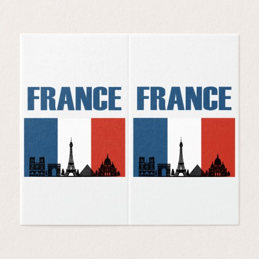 フランス旅行 - パリ市スカイライン フランス国旗 (外部フラット)
