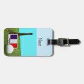 フランス旗付きエッフェルタオル付きゴルフボール ラゲッジタグ (正面横)