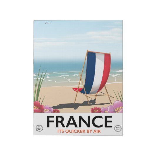 フランス海辺ビーチ旅行ポスター。 ノートパッド (回転)