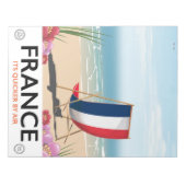 フランス海辺ビーチ旅行ポスター。 ノートパッド (正面)