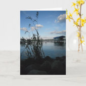 「フランス湖を見つめて」誕生日カード カード (黄色い花)