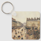 フランス演劇広場、パリの雨（1898） カミーユ・ピサロによる印象派の美術品 キーホルダー (正面)
